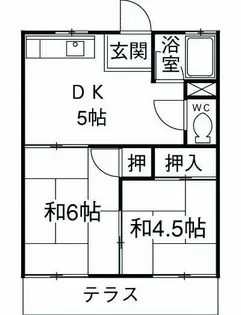コーポ犬飼【101号室】の間取り