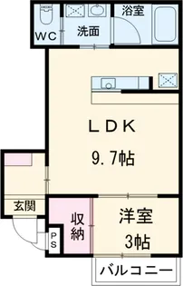 アルバーノ中村vermilion【1階】の間取り
