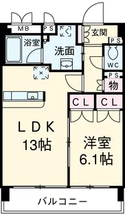 グラン・アベニュー名駅【1302号室】の間取り