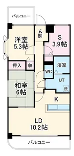 サニーシャトー【402号室】の間取り