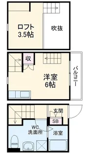 LECOCON港陽【104号室】の間取り