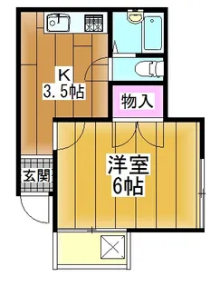 ハイツ中條【1階】の間取り