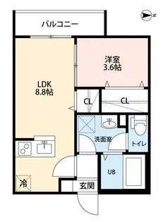 mia casa十一番町【2階】の間取り