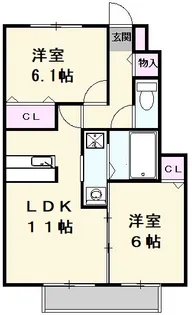 ハイツ アムール【B103号室】の間取り