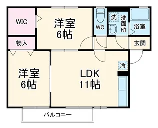 クレール・ヴィラージュ【B102号室】の間取り