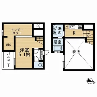 オオアキスクエア【105号室】の間取り