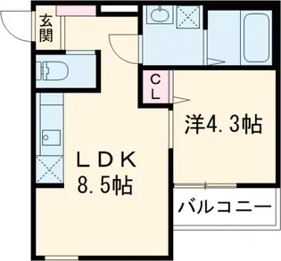 アウリー綾瀬【3階】の間取り