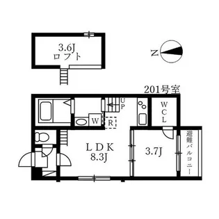 ハーモニーテラス上石川町【2階】の間取り