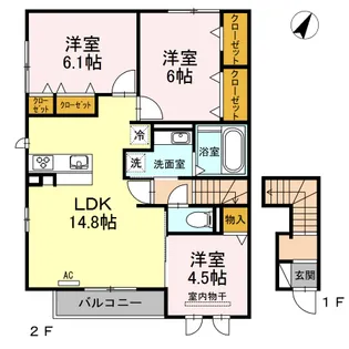 エクセレント東山【2階】の間取り