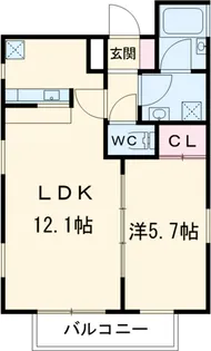 クラージュ【201号室】の間取り