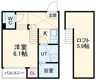 ハーモニーテラス鶴田【1階】の間取り