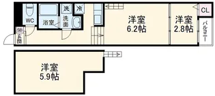 ハーモニーテラス堀田【205号室】の間取り
