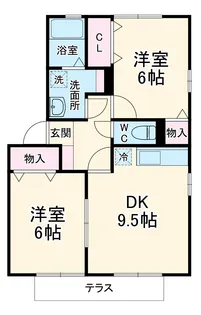 カーサソレイユ A棟【2階】の間取り