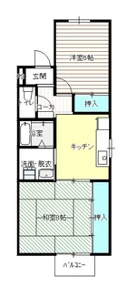 ハピネスⅠ【202号室】の間取り