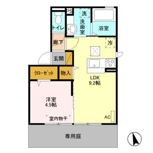 ポワール【101号室】の間取り