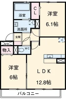 ペルテ飛鳥AB B棟【1階】の間取り