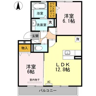 ペルテ飛鳥AB B棟【3階】の間取り