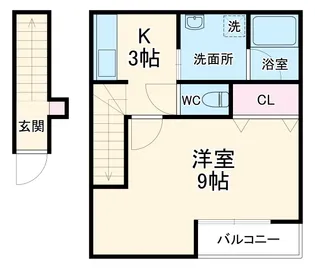 サンシアルザ新地【201号室】の間取り