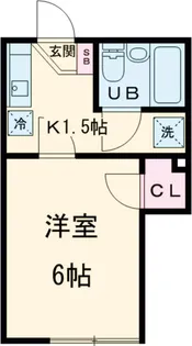 フラットK柿の木坂【1階】の間取り