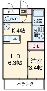 ハウス桐里【4階】の間取り