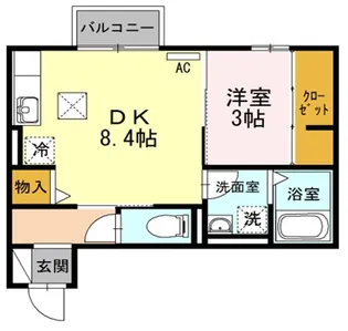 セジュールウィット共栄【102号室】の間取り