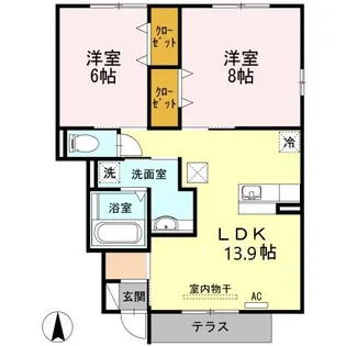 ぷらっとSHINMEI【101号室】の間取り