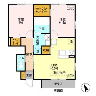 ハイフィールド C【1階】の間取り