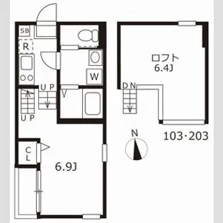 ハーモニーテラス駈上【1階】の間取り