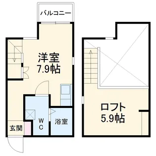 チェレスタ道徳【2階】の間取り