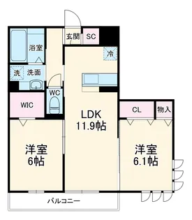 Calore湘南【3階】の間取り