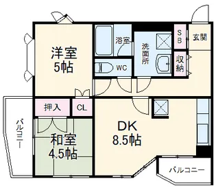 みずほコープ稲毛【2階】の間取り