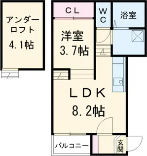 ハーモニーテラス東大杉町【1階】の間取り