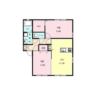 ラ・プレミールA【1階】の間取り