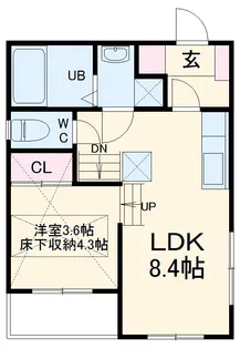 ハーモニーテラス八代町Ⅱ【1階】の間取り
