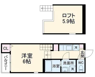 ハーモニーテラス長田町【102号室】の間取り