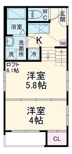 ハーモニーテラス生駒町Ⅲ【1階】の間取り