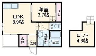 ハーモニーテラス志賀町Ⅷ【2階】の間取り