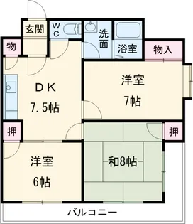 春竹フラッツ【3階】の間取り