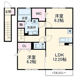 ロイヤルガーデン クワトロ Ⅰ棟【2階】の間取り