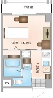 クラスイン与儀【504号室】の間取り