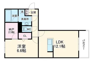 シュエット川政【2階】の間取り