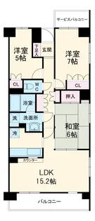 プライムコート磯子屏風ヶ浦【5階】の間取り
