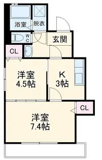 エレガンス如意【202号室】の間取り