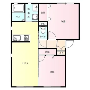 カーサプレーナB【2階】の間取り