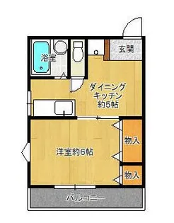 コピーヌ・カタギシ【201号室】の間取り