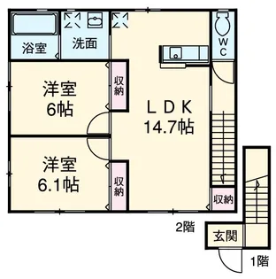 ラークⅡ【2階】の間取り