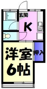 田中アパート【1-C号室】の間取り