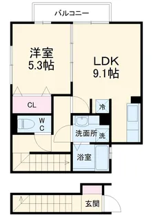 プレミール西千葉【2階】の間取り