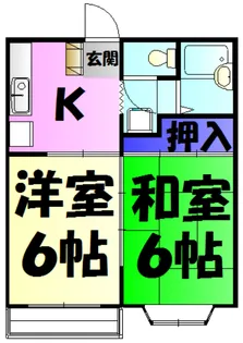 KⅢアパート【1階】の間取り