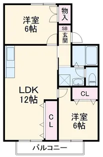栄林ハイツA棟【1階】の間取り